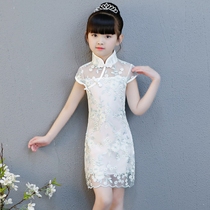 Girl Qipao 2021 New China Wind Dress Dress Child Improvement Retro Skirt Temperament Summer Thin Lady