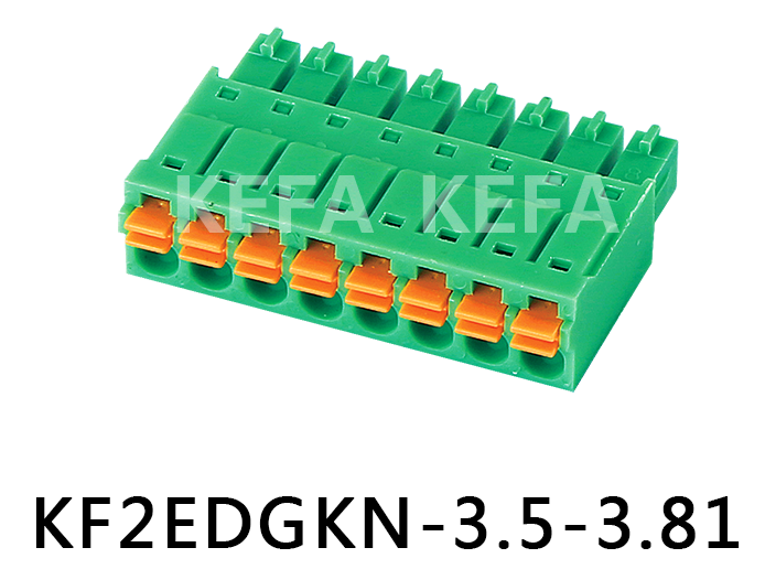 Plug-in-type PCB wiring terminal KF2EDGKN-3 81mm (2-20P) spring hole head copper environmentally-friendly