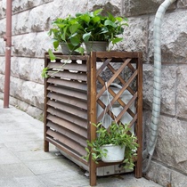 Outdoor anticorrosive wood box partition flower stand balcony flower pot air conditioner external machine fence fence cover grid climbing vine flower stand