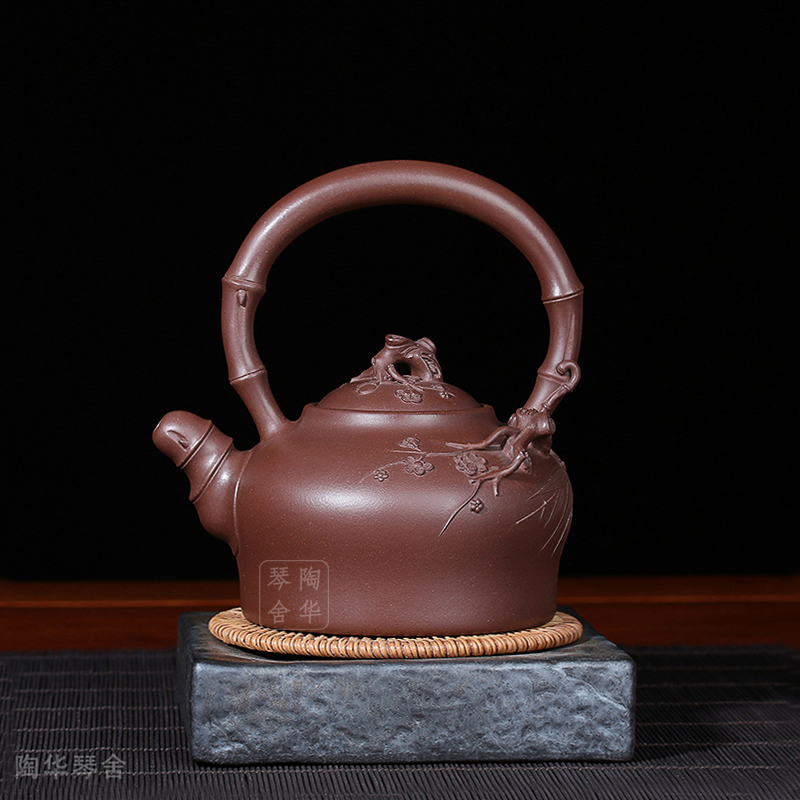 宜興紫砂茶壺 竹紋壺竹紋盃 骨董 手作り陶芸品 中国茶器 置物 未使用美品 蔵出 O1CN01sJ0YTV2HoHGyDB1U0_!!