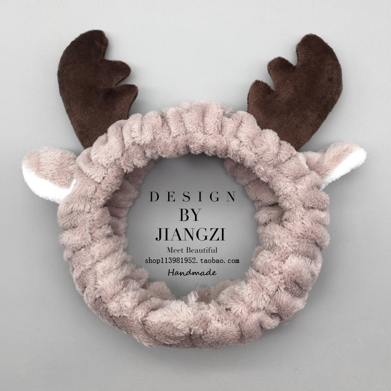 Makeup wide side fur wash face hair with fairy cute little clear new Korean mesh red beam hair with non-slip wash face hair stirrup