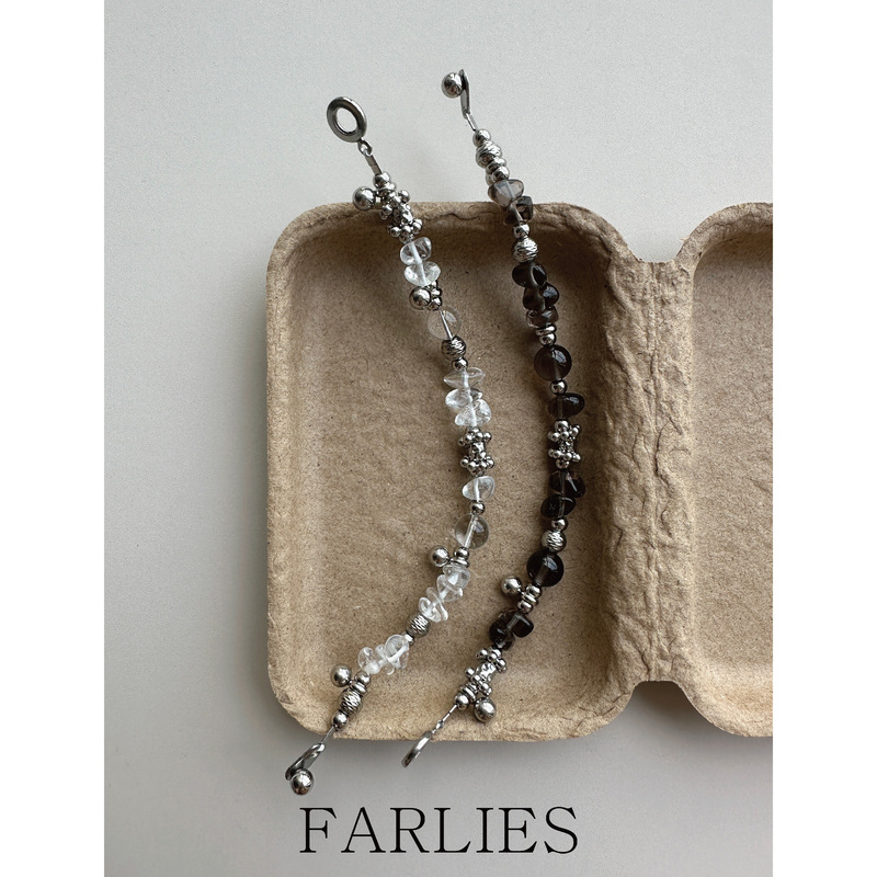 Farlies Original Design White Crystal Clear and Simple Elegant Silver Rock Sugar Bracelet for Women