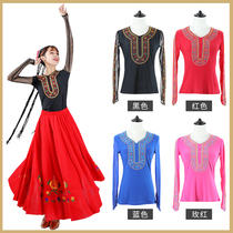  Uighur dance clothes Xinjiang Uighur ethnic adult art examination practice performance clothing slim-fit embroidered long-sleeved women