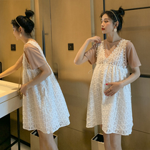 Maternity dress Summer third trimester summer dress Spring maternity dress summer suit Strap skirt top 2021 new