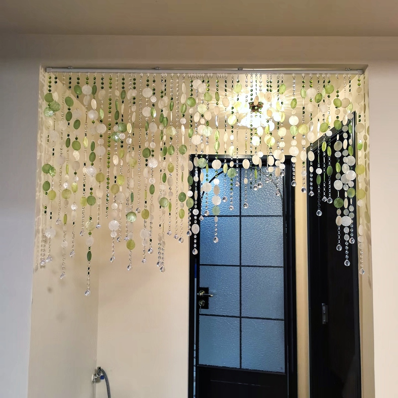 Fresh Green Natural Shell Curtain Living Room Pearl Curtain Crystal Bead Curtain Partition Entrance Decorative Curtain Bedroom Door Curtain New Fresh Green Natural Shell Curtain Living Room Pearl Curtain Crystal Bead Curtain Partition Entrance Decorative Curtain Bedroom Door Curtain New