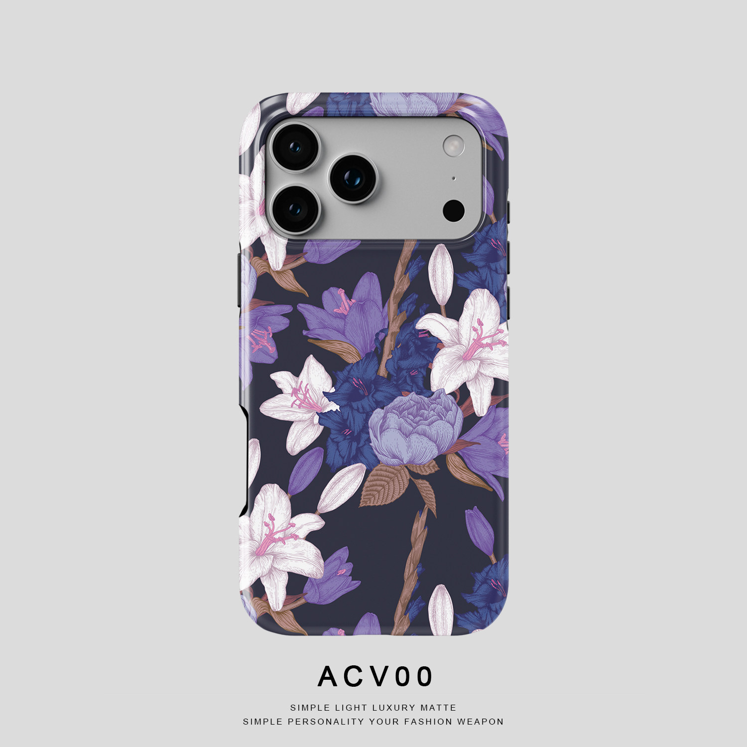 Vintage Black Floral Pattern 21 iPhone Case