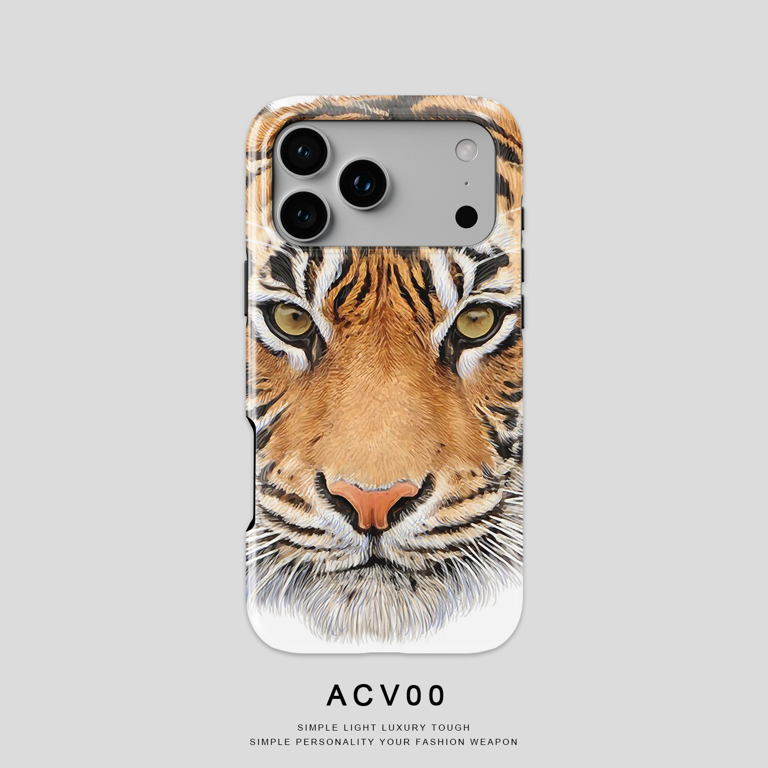 Majestic Tiger Face Close-Up Illustration 21 iPhone Case