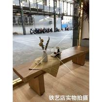 Nordic creative simple personality log bench with natural edge clothing store window stool for taking pictures and bed and breakfast stool