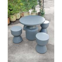 Outdoor courtyard tables and chairs open-air balcony garden pavilion simple leisure small round tea table fully waterproof and waterproof