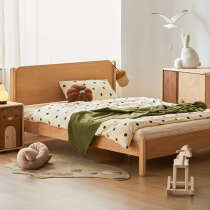 Dongda childrens bed boys bed girls simple Japanese style small apartment childrens room 1 meter 5 beech all solid wood single