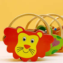 Cartoon hand tambourine children kindergarten bell ring with percussion instrument hand drum dance performance tambourine bell