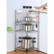 Storage rack tripod rack household corner fan-shaped storage pot floor-standing corner multi-layer kitchen pot pot