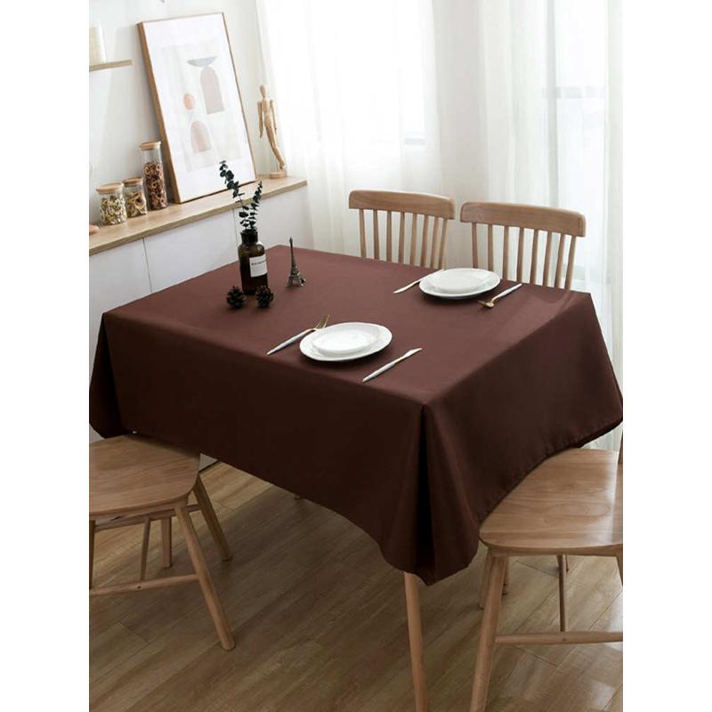 Coffee Color, Dark Coffee Color, Brown Fabric Coffee Table Mat, Tablecloth, Solid Color Conference Rectangular Cover Cloth