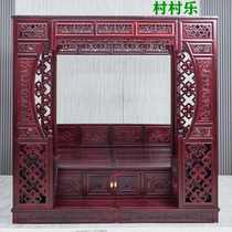 Solid wood step bed Qiangong step bed moon hole bed B&B elm wedding canopy bed Chinese style ancient palace