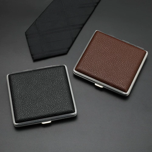 Мужской ультратонкий портативный креативный металлический портсигар, подарок на день рождения