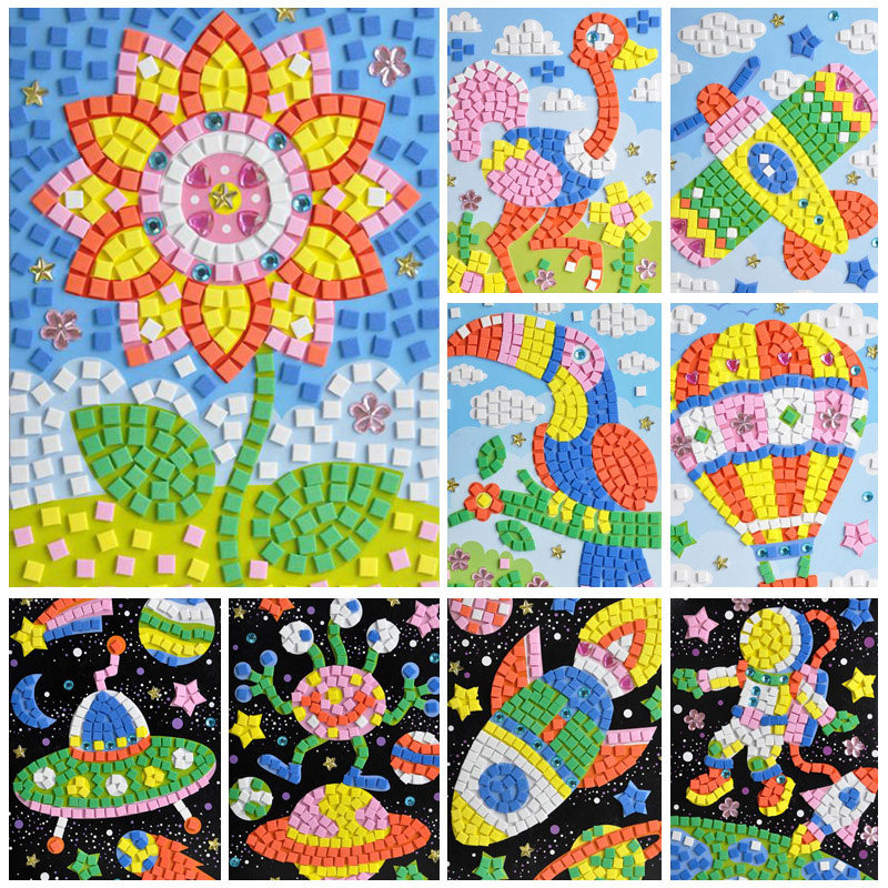 Children manually pasted crystal diamond mosaic kindergarten diy class making materials package for parent-child toys