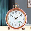Hourly Chime Table Clock for Living Room, Stylish Desktop Clock Ornament, Silent Pendulum Clock for Bedroom, Desk Clock