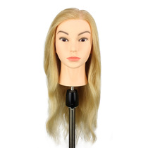 Headform 18 inch learning head mixed hair female headform plate tie hair trim modeling practice doll head fake head model