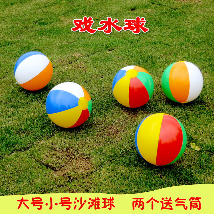 Medium and large watermelon ball summer swimming bath inflatable toy color water polo water polo waterway dual-use beach ball