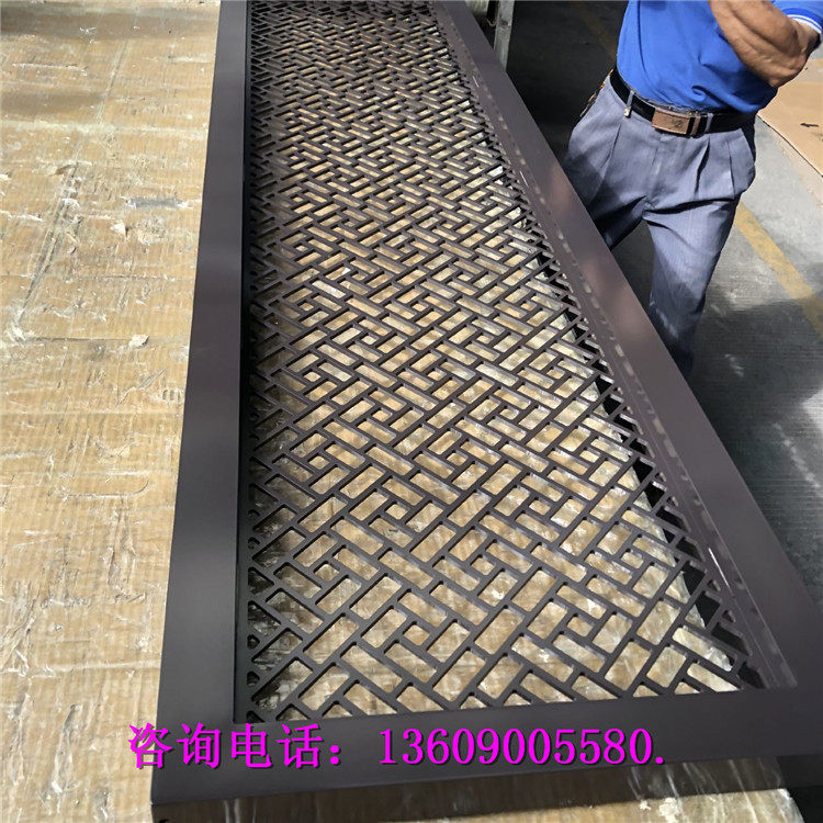 Solid engraved aluminum plate Chinese hollowed-out window flower through flower plate carved partition styled custom aluminum alloy screen grille