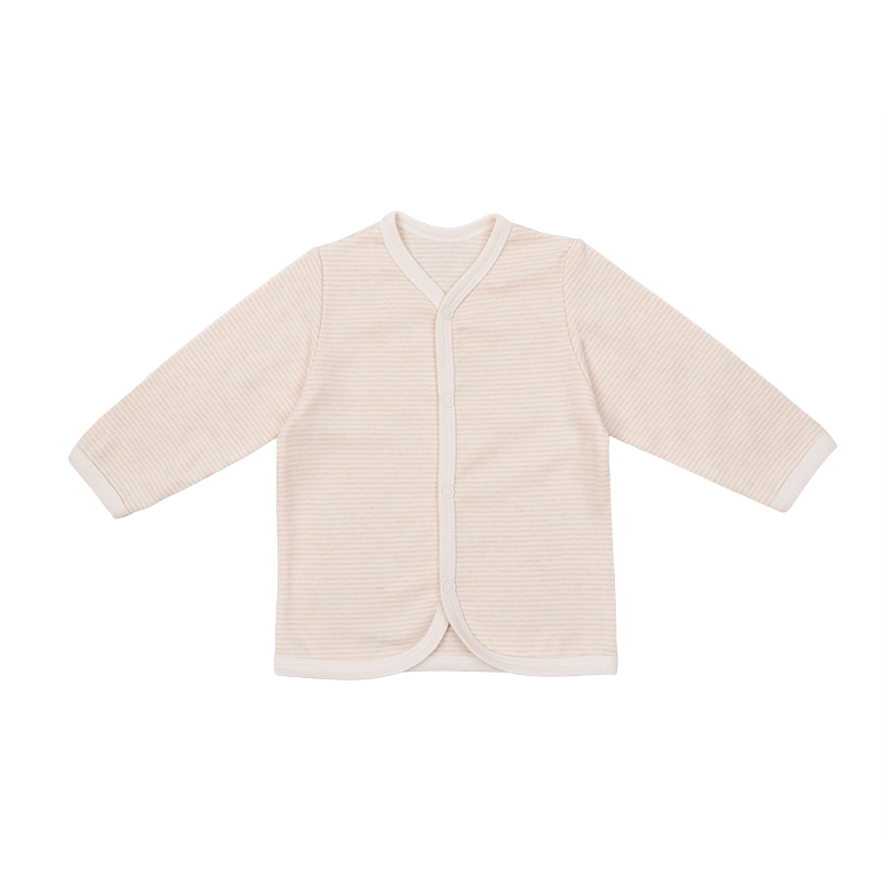 Organic baby màu bông đồ lót nhỏ cardigan áo mùa thu bông pajama bé cardigan đầu với một chiếc áo dài tay.