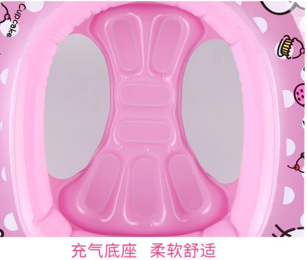 Chính hãng Hello Kitty mới dày tay lái vô lăng ghế trẻ em trẻ sơ sinh cô gái bơi thuyền ghế - Cao su nổi