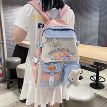 ins bag female Han version elementary school student 3-6 grade junior high school junior high school large capacity double shoulder bag on campus