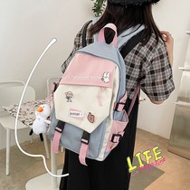 ins bag female summer han edition high school senteal day department middle school junior high school students double shoulder bag campus wind large capacity backpack