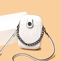 Mobile phone bag female crossbody 2021 New mini small bag vertical walking large capacity temperament wax leather womens bag