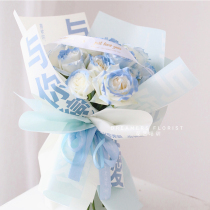 Tanabata new products and you love waterproof non-woven cotton paper black floral wrapping paper rose bouquet flower material