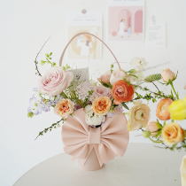 Flower packaging gift box Mothers Day Korean handbox flower bucket 520 bow rose flower basket flower box