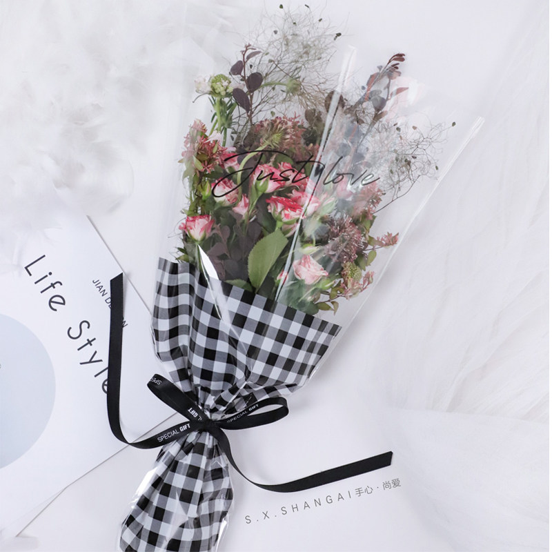 Flowers packaging Multi-branch bag Flower Flower Fields Lattice Single Branches Bouquet Bag Diy Handmade Flower Arrangements Bag Gge Floral Art Bag Flowers Materials