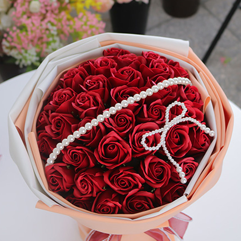 Flower accessories pearl chain rose bouquet decoration pearl string flower shop flower box flower art gift box gift packaging material
