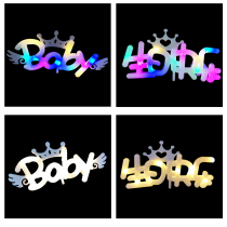 Creative Baby Happy Birthday Lights diy Flowers Bouquet Ornaments Flower Gift Cake Baking Decorative Materials