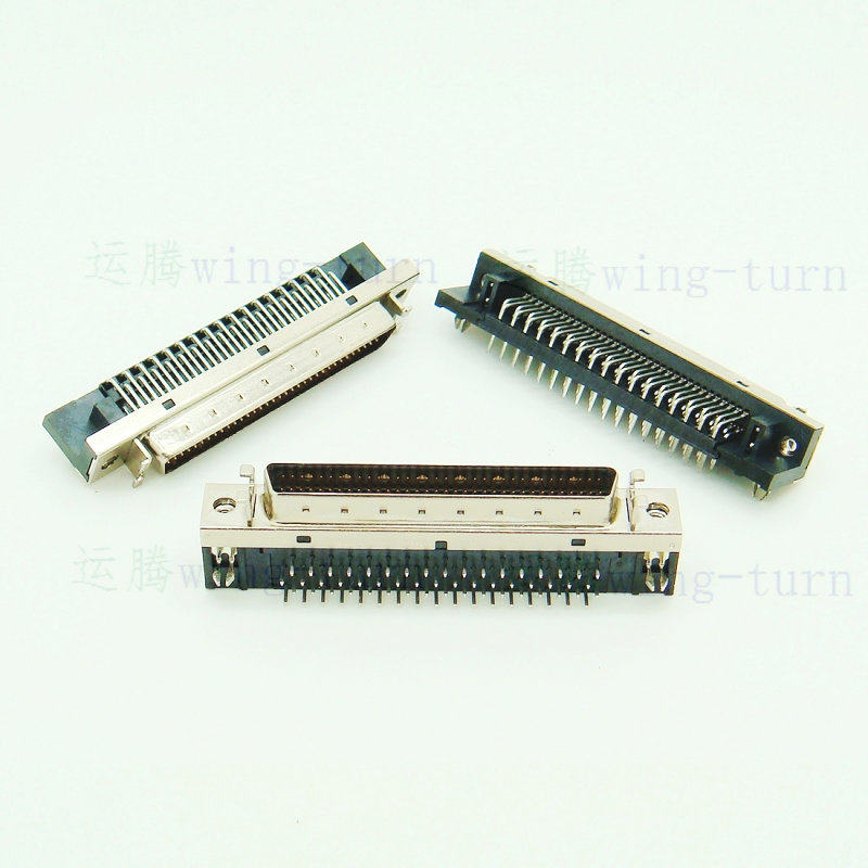 Yunteng MDR68ML-90 scsi pin bend small black clip PCB male DB68 core male spring plate bend foot small black clip