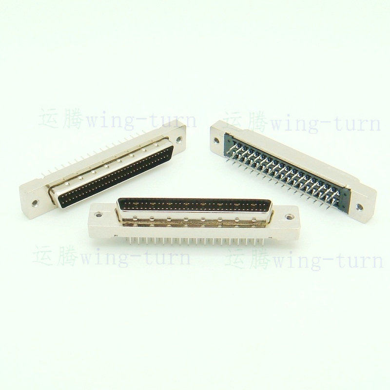 Totem MDD68MS-180 SCSI HPDB68 straight foot 68 screw type straight socket head PCB board card small black clip