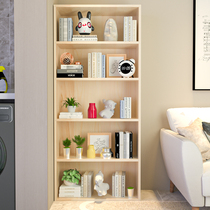 Simple bookshelf all solid wood floor rack combination cabinet locker simple bookcase wooden custom