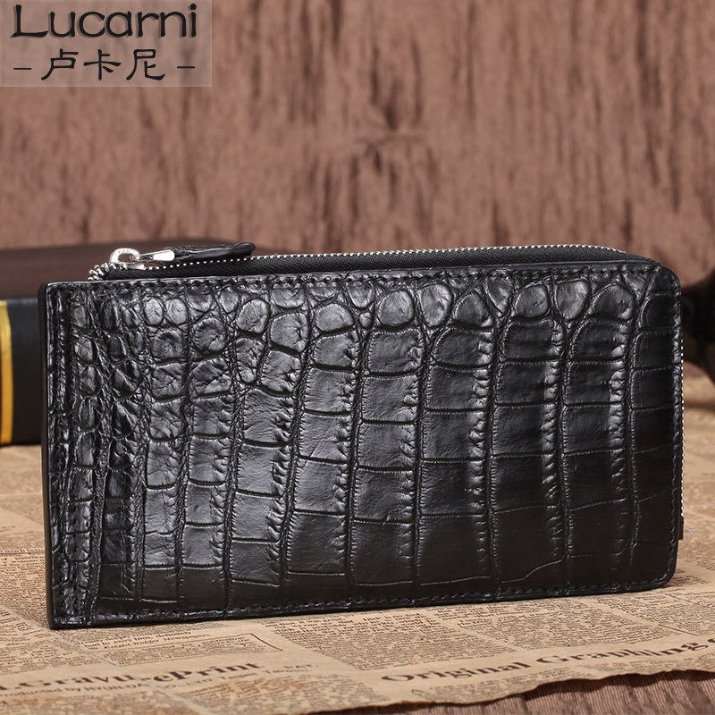 Card holder crocodile leather men's genuine leather long version multi-card slot card holder card sleeve long version wallet integrated card bag tide