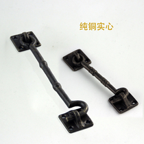 Bold Ming and Qing old-fashioned window wind hook Antique pure copper window hook Door and window hardware accessories windproof buckle window hook black