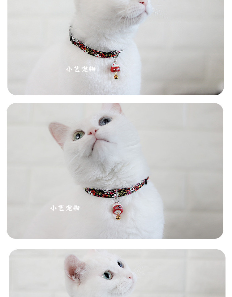 Xiaoyi ban đầu vật nuôi mèo cổ áo con chó gốm cổ áo mèo cổ mèo may mắn mèo cổ đồ trang trí - Cat / Dog hàng ngày Neccessities bình nước gắn chuồng
