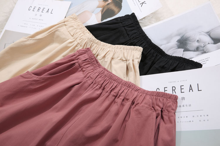 Váy thu đông 2018 có cạp cao thun co giãn mỏng màu trơn túi sinh viên đơn giản retro cotton dài chân váy cho người lùn