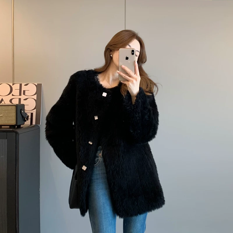 Бархатное длинное пальто, стиль Chanel, середина длины, утолщённое