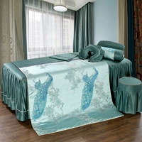 Beauty bedspread denim vẻ đẹp cao cấp thẩm mỹ viện dành riêng jacquard cổ điển giường ngày bìa có thể được tùy chỉnh massage bedspread - Trang bị tấm giá khăn trải giường spa