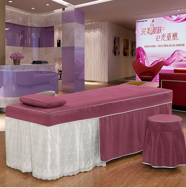 Vẻ đẹp trải giường bốn bộ của ren giường bìa beauty salon giường massage bìa rắn màu sắc đẹp massage khử trùng vật lý trị liệu giường bộ