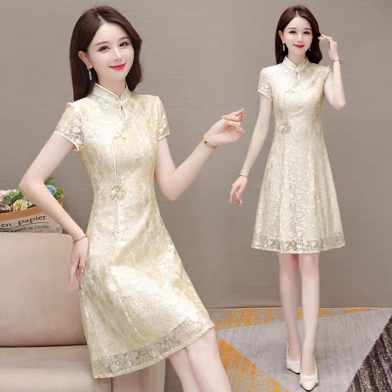 Young Style Improved Cheongsam Dress for Women, Summer 2026 New Embroidered Noble Lady Wedding Banquet Dress Young Style Improved Cheongsam Dress for Women, Summer 2026 New Embroidered Noble Lady Wedding Banquet Dress