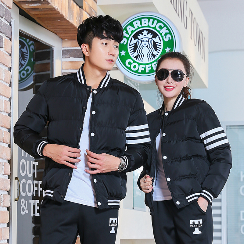 Winter male and female short cotton clothes casual sports light down cotton clothing jacket lovers warm and small cotton padded jacket thickened cotton clothes