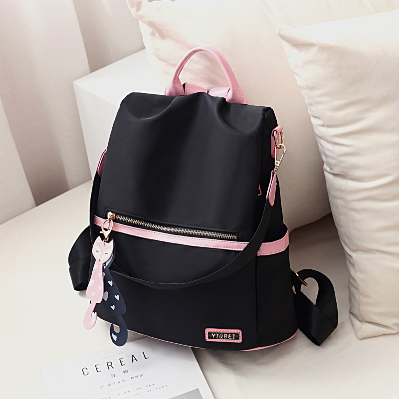 Oxford Cloth Double Shoulder Bag Women 2022 New Korean Version Fashion Tide Travel Bag 100 Hitch Casual School Bag Small Bag