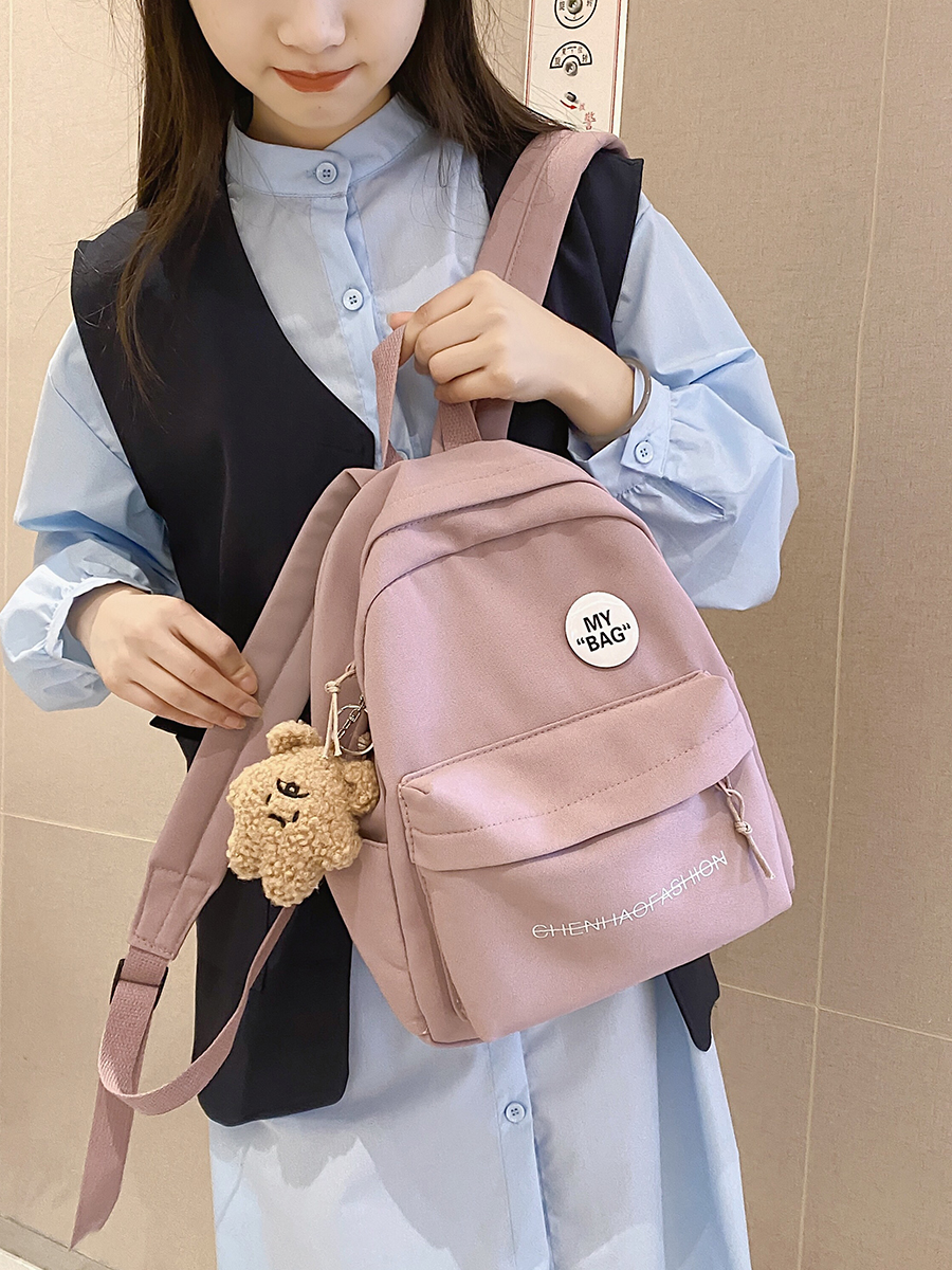 双肩包女2024新款森系ins旅游休闲通勤帆布包大学生轻便背包书包