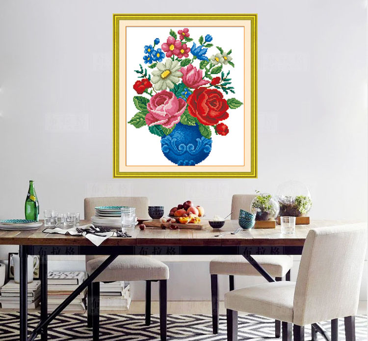 2019 mới cross-stitch thêu hoa hồng phòng hoa loạt đơn giản phòng ngủ nhỏ Phó thủ công chương trình riêng - Công cụ & phụ kiện Cross-stitch mua tranh chữ thập về thêu