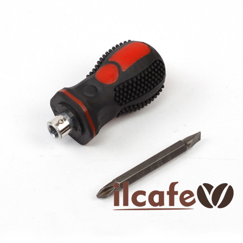 Elaine Coffee-Semi-automatic coffee machine Split water snare radish head short word cross dual-use screwdriver screwdriver